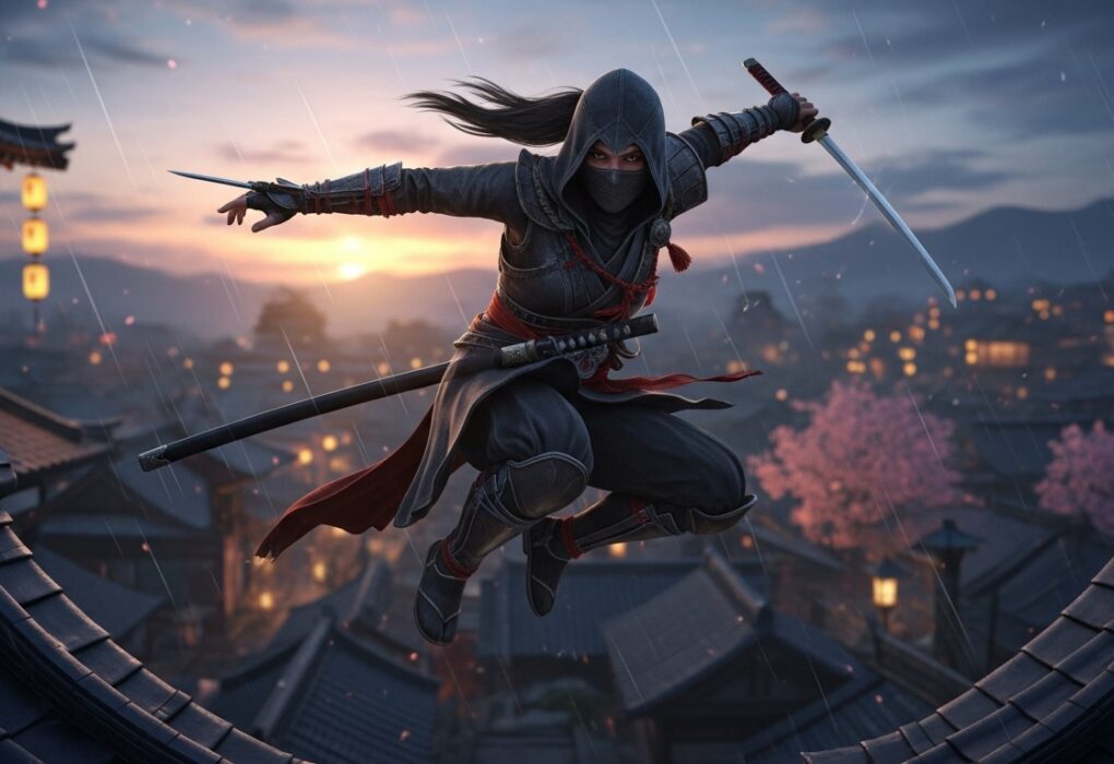 Assassin's Creed Shadows sales infographic showing first-week and projected digital vs physical sales.