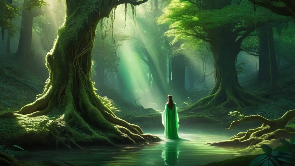 nahida in vibrant forest setting