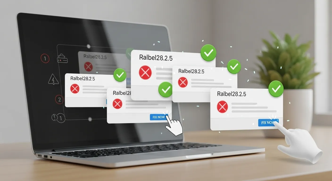Quickly fix Ralbel28.2.5 bug on PC screen with easy steps and checkmarks.