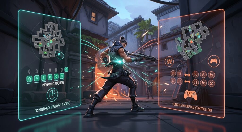 Valorant PC vs Console gameplay interface comparison