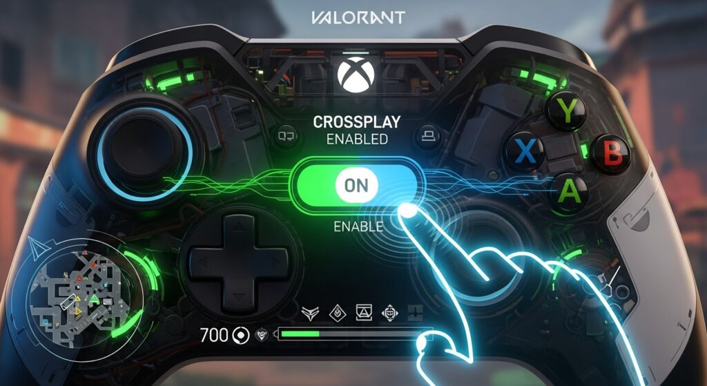 Valorant console crossplay settings toggle screen