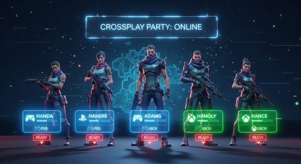 Friends playing Valorant cross-platform on PS5 and Xbox