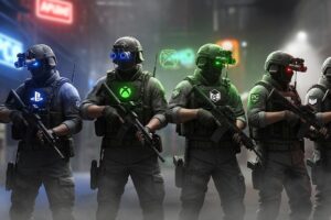 Ready or Not squad symbolizing crossplay between PS5, Xbox, and PC.