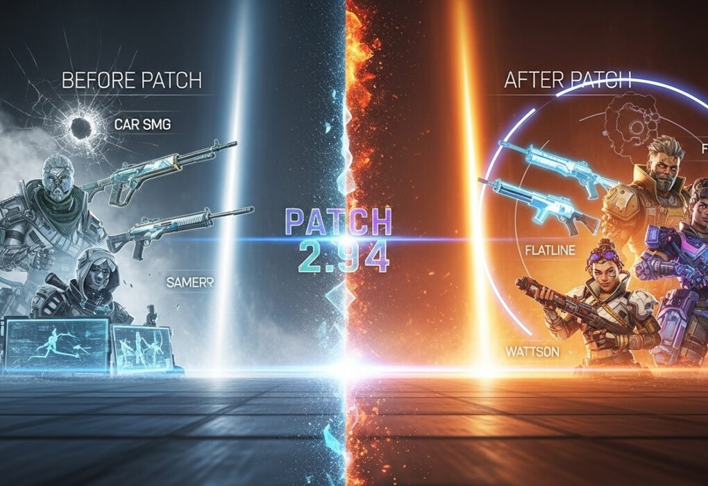 Apex Legends Season 21 feature image showing old and new legends with weapon changes across patch 2.94.