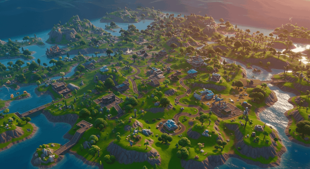 fortnite map showing new poi changes in update